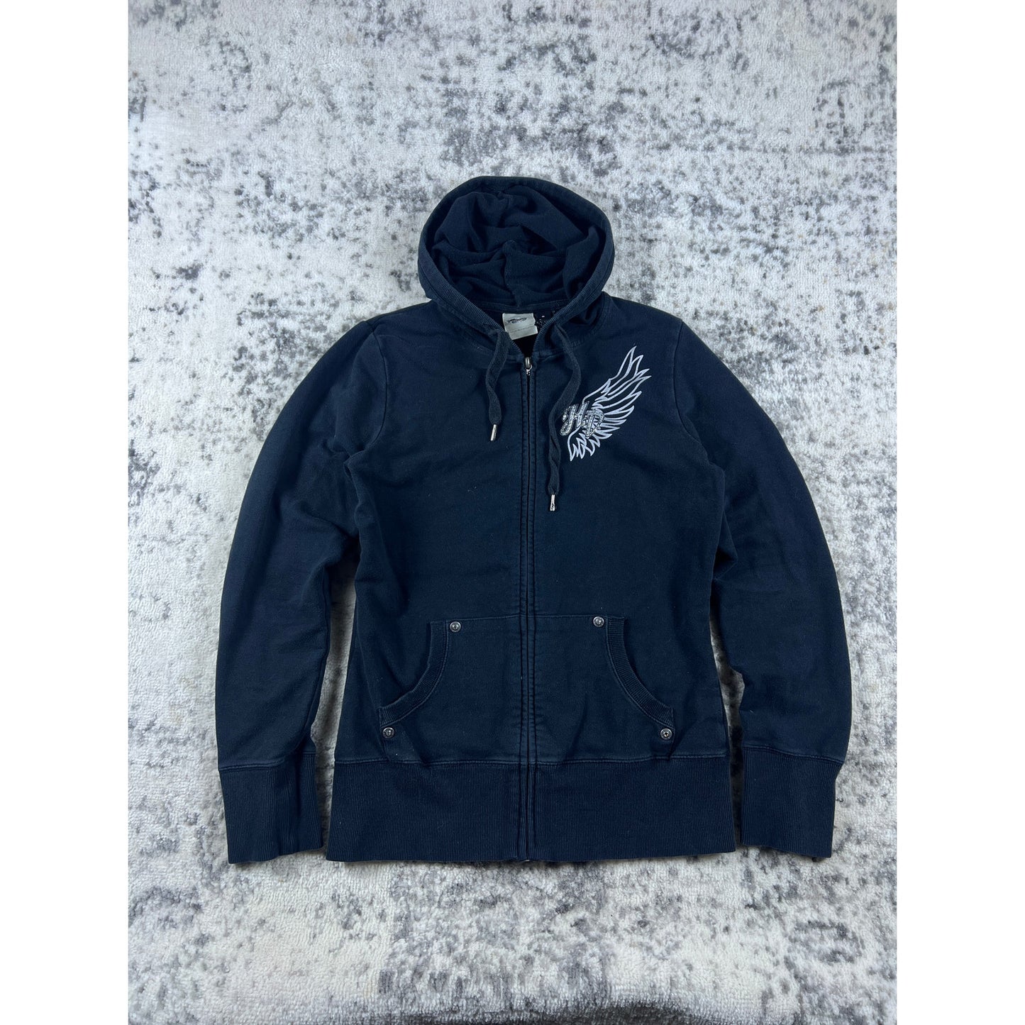 Black Harley Davidson Zip Hoodie - S