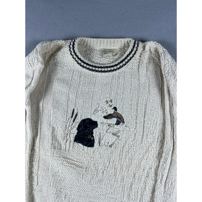 Vintage St Johns Bay Duck Hunting Dog Sweater - XL