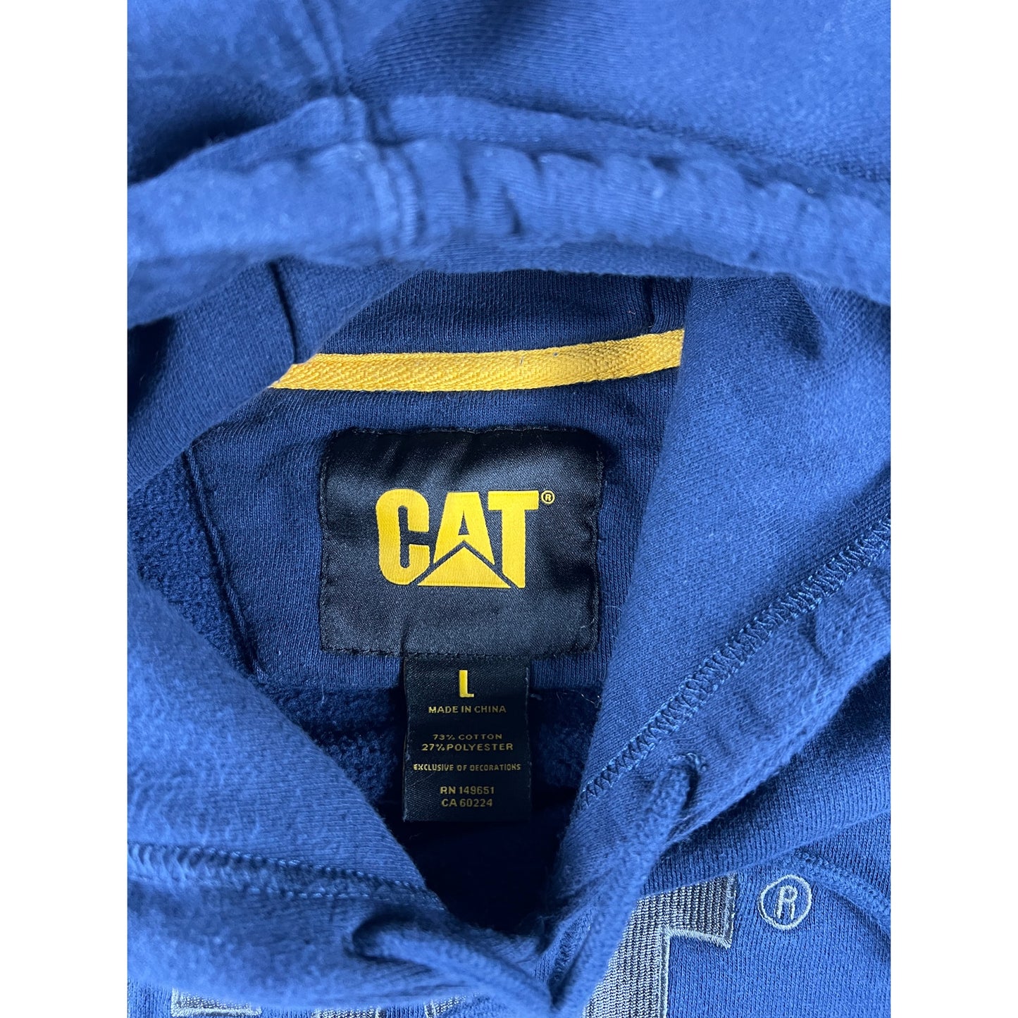 Caterpillar Spellout Logo Hoodie - L