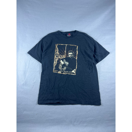 Johnny Cash Man In Black T-Shirt - L