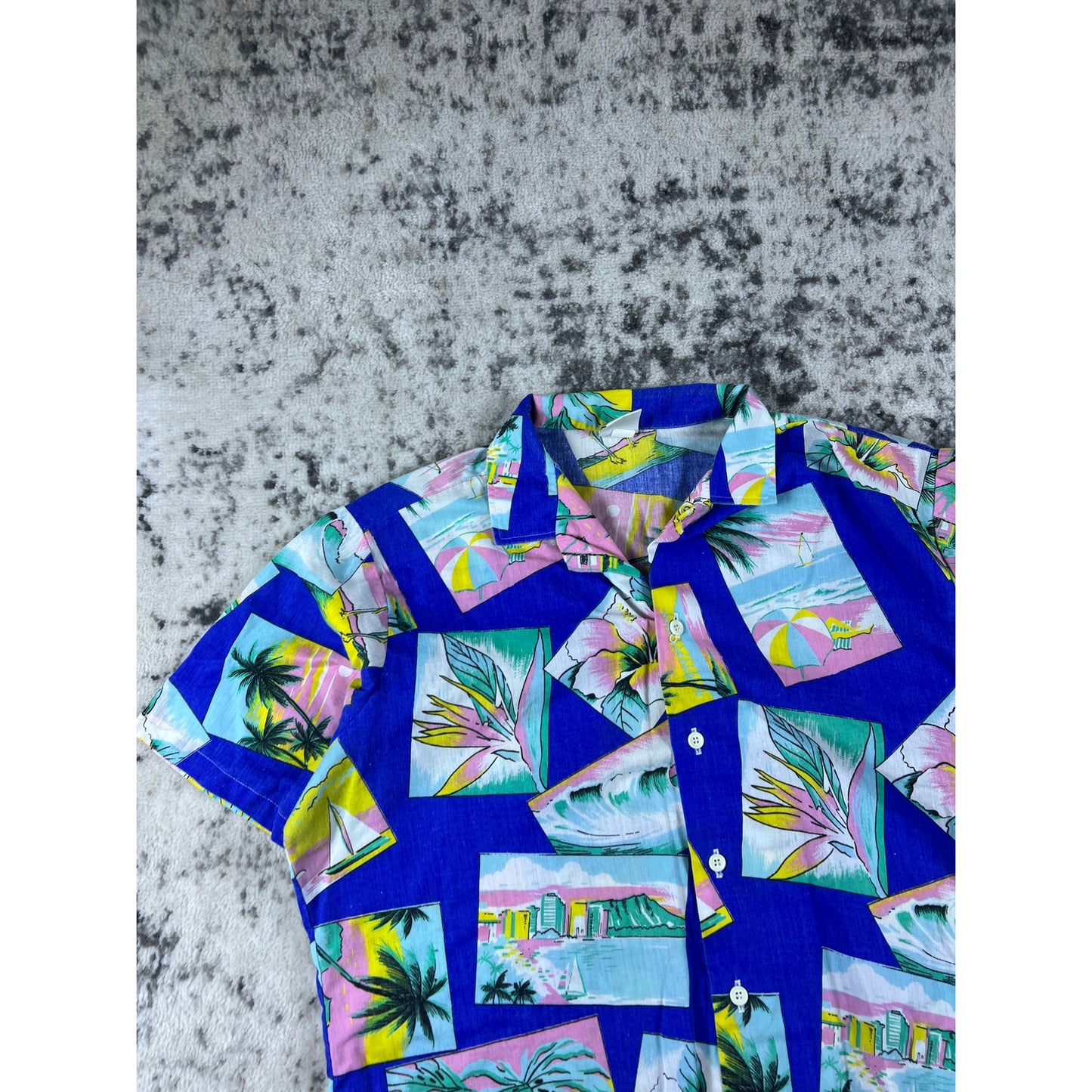 Vintage 80s Hawaiian Button Up Shirt - L