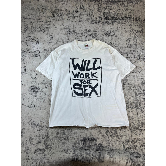 Vintage 90s Will Work For S*x T-Shirt - XL