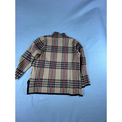Vintage Tartan Plaid Turtleneck Sweater Womens - L