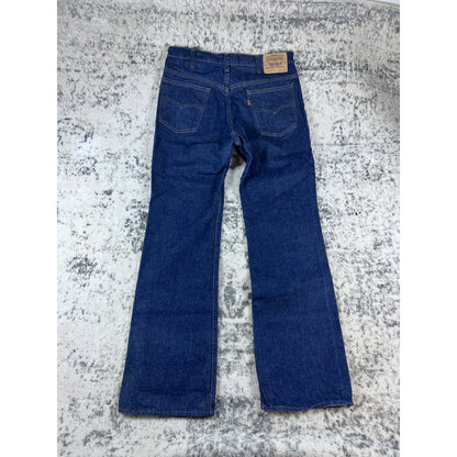 Vintage 1981 Levi's 517 Boot Cut Bell Bottom Jeans 36x34 Made USA Dark Wash Orange Tab
