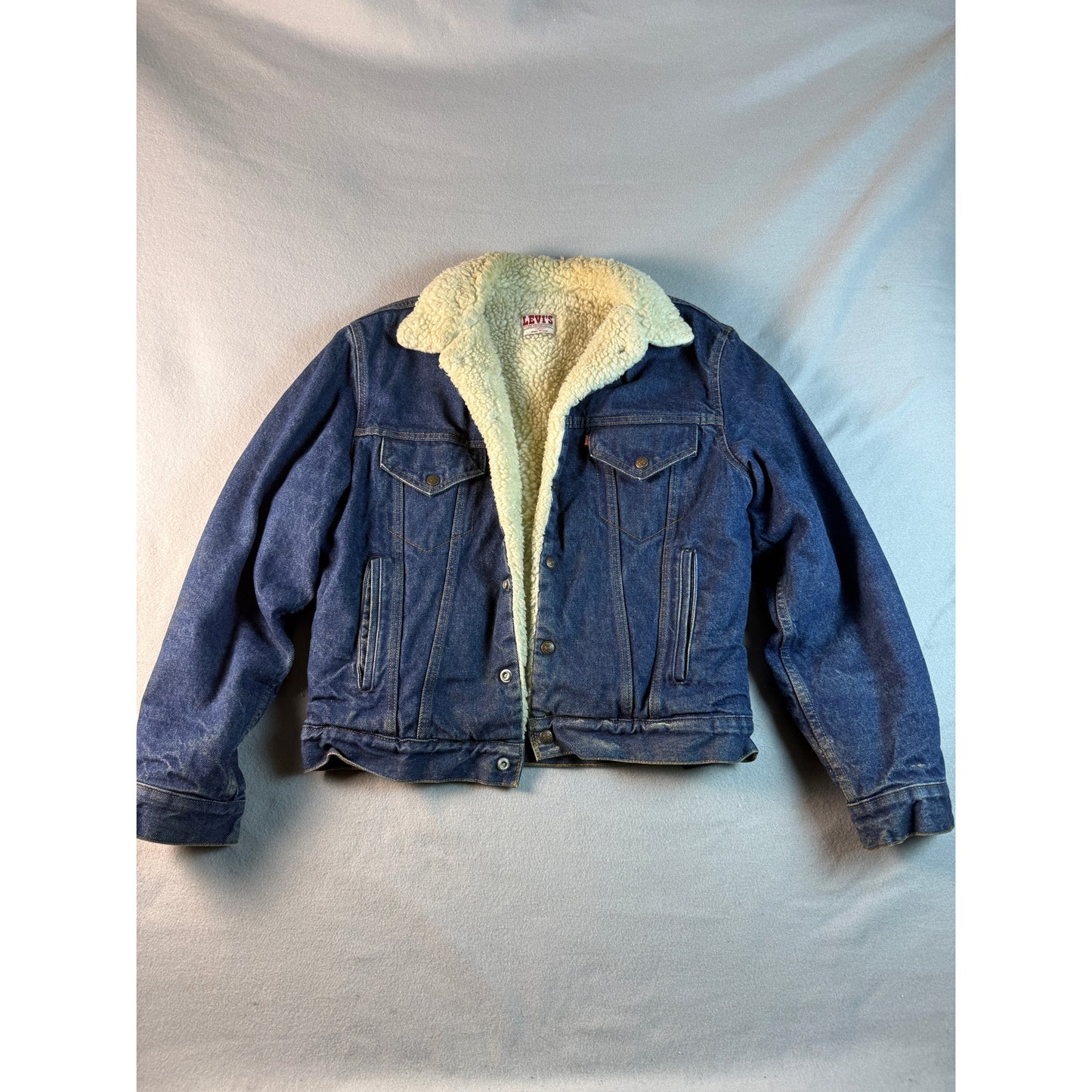 Vintage Levi's Sherpa Lined Denim Trucker Jacket - 40R