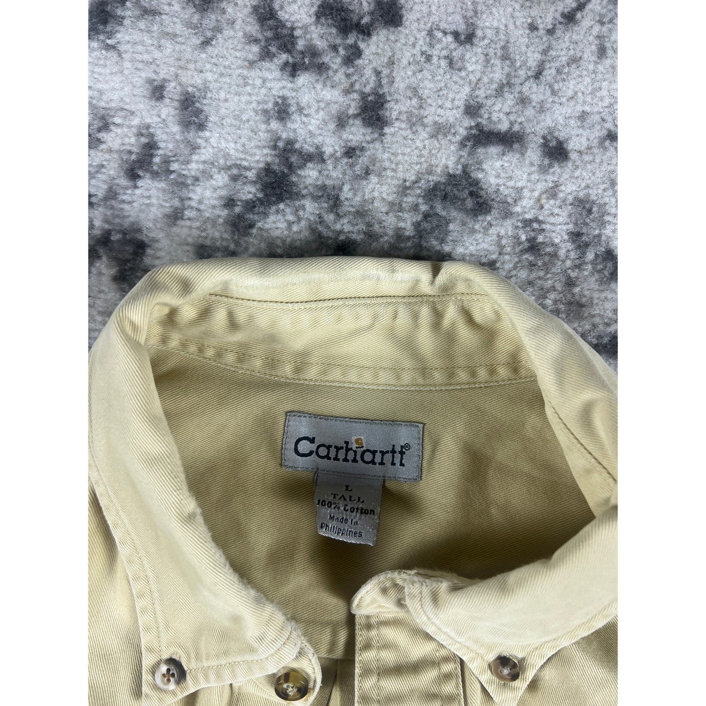 Vintage Yellow Carhartt Button Down Shirt - LT