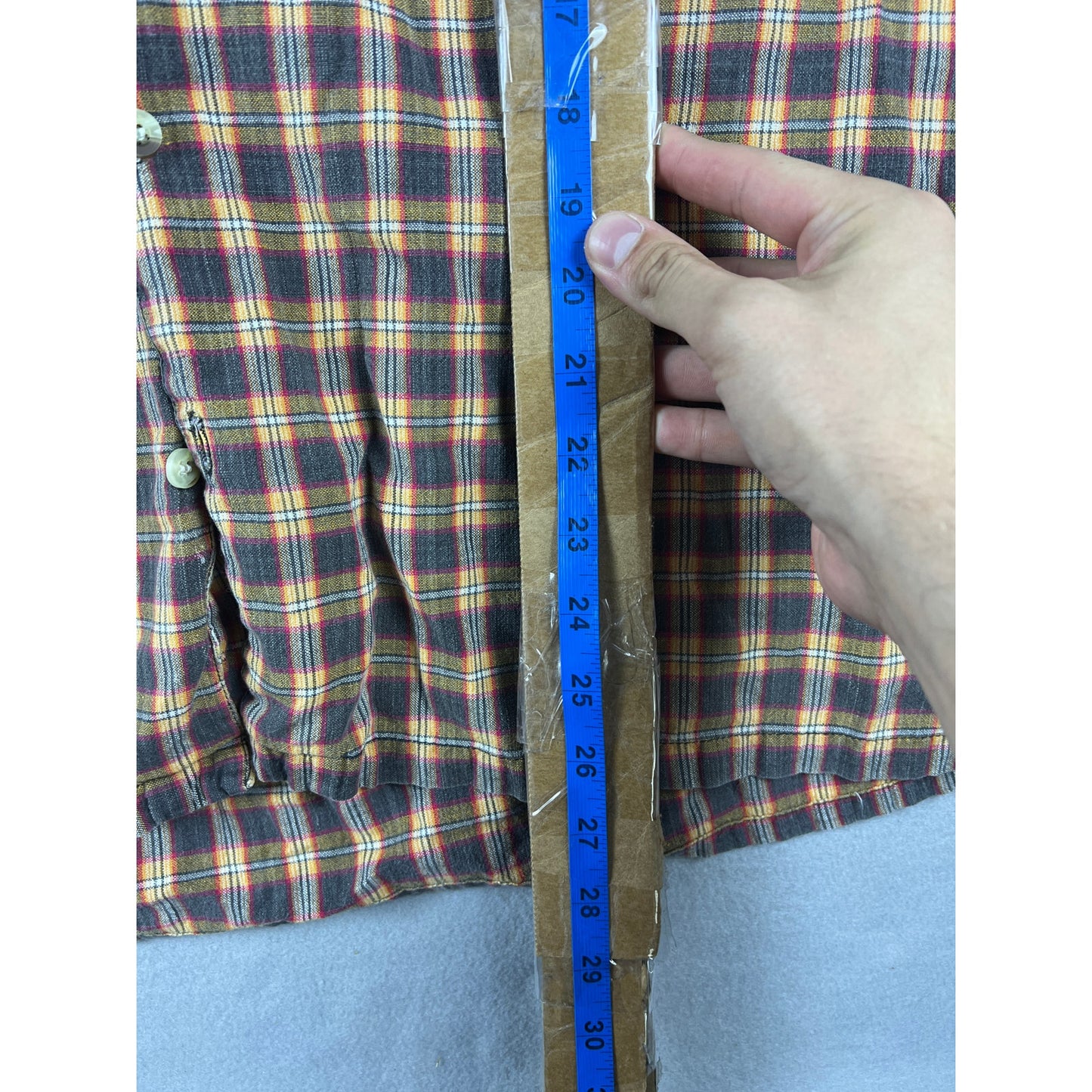 Outback Rider Plaid Orange Button Down Shirt - L