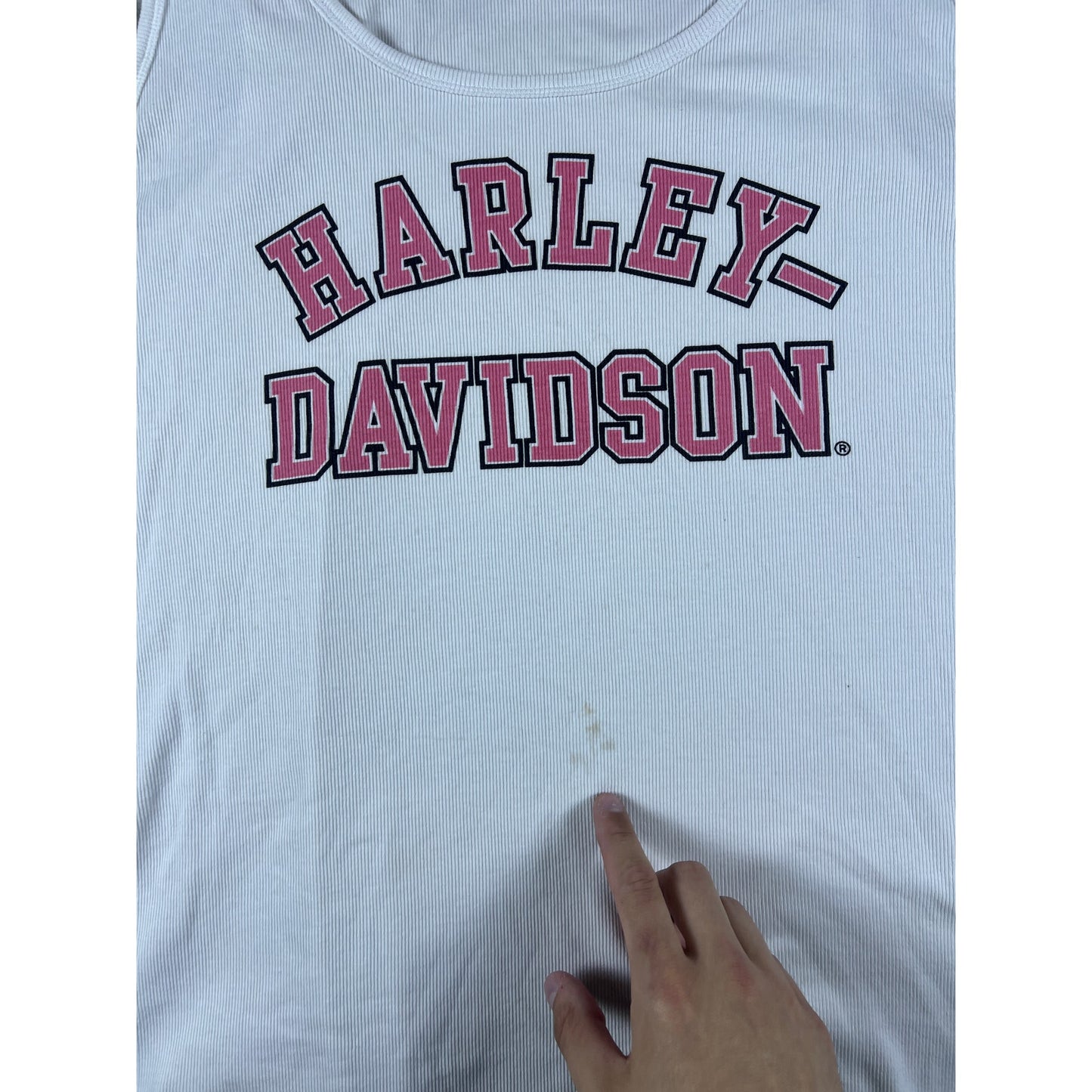Vintage White Harley Davidson Tank Top Shirt - XL