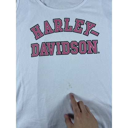 Vintage White Harley Davidson Tank Top Shirt - XL