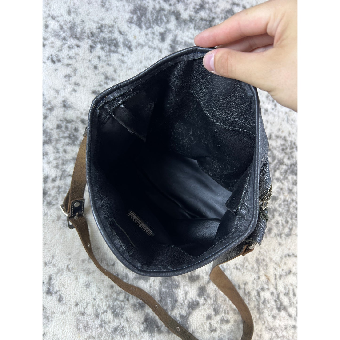 Vintage Black Harley-Davidson Crossbody Shoulder Bag