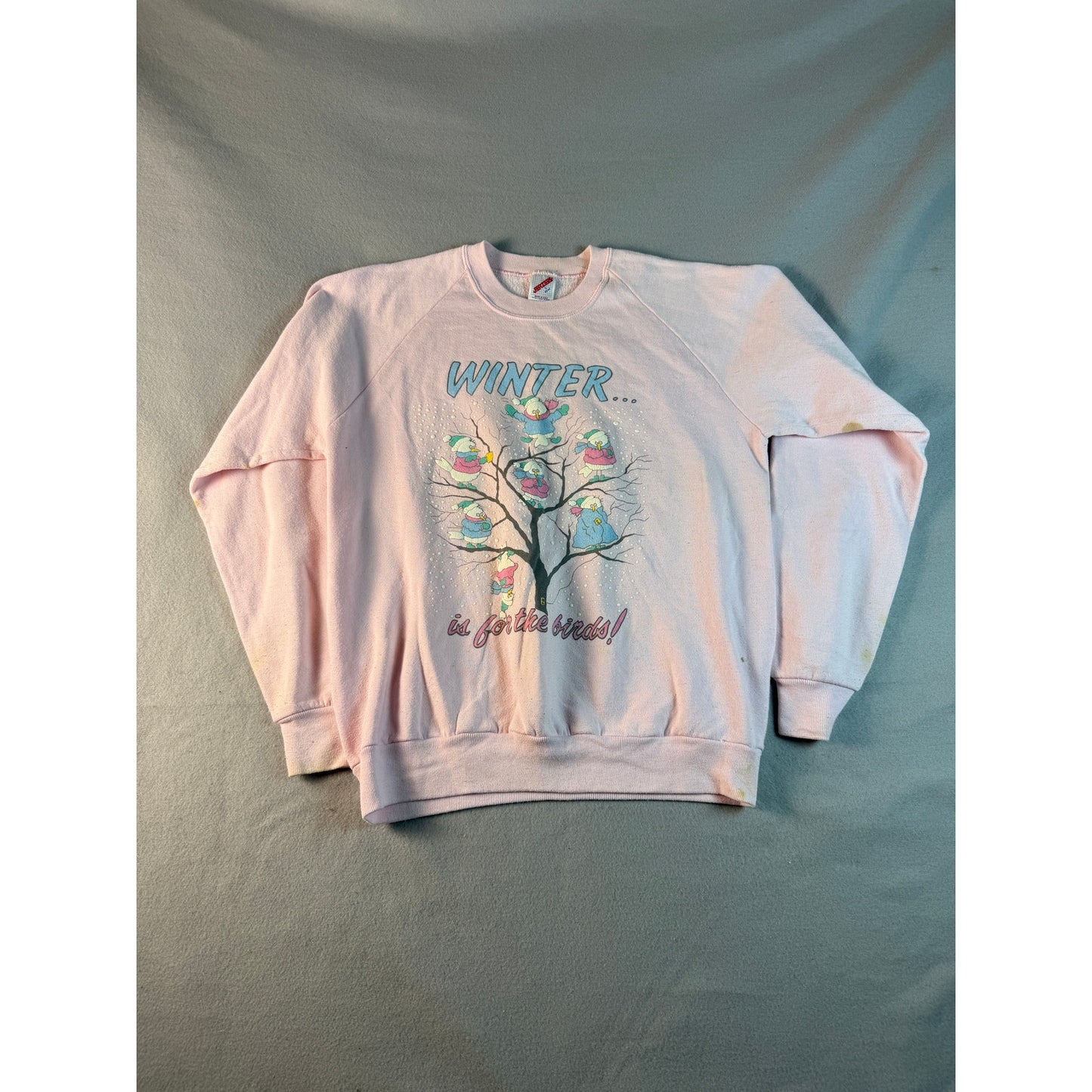 Vintage 80s Birds Snow Sweatshirt - L