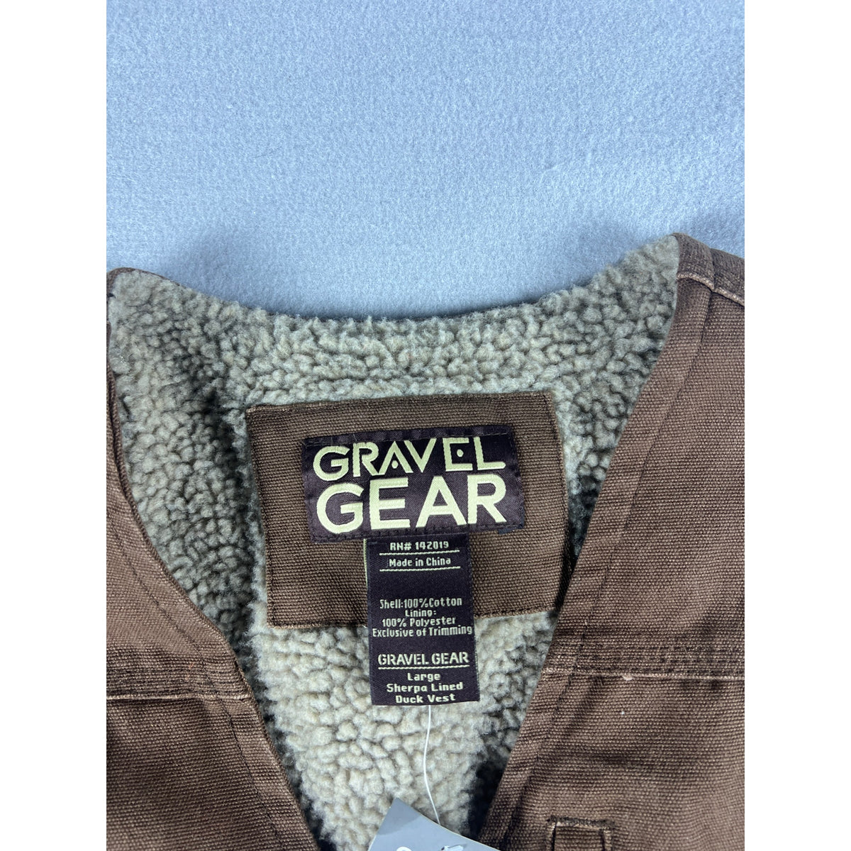 Gravel Gear Sherpa Lined Duck Canvas Workwear Vest - L