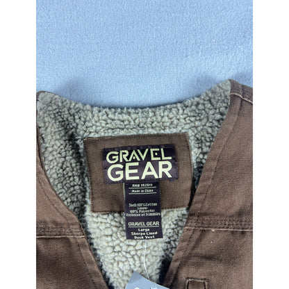 Gravel Gear Sherpa Lined Duck Canvas Workwear Vest - L