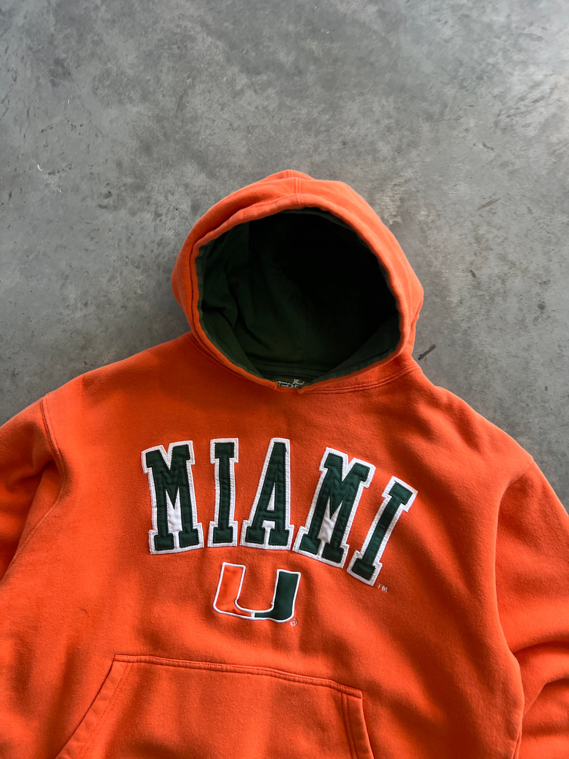 Vintage Orange Miami Hurricanes Hoodie - L