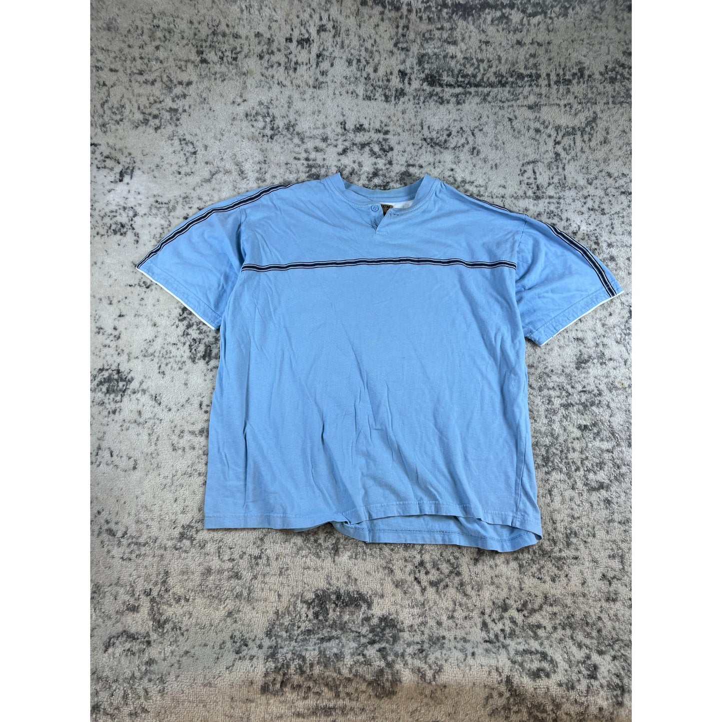 Vintage Stripped Sky Blue T-shirt - XL