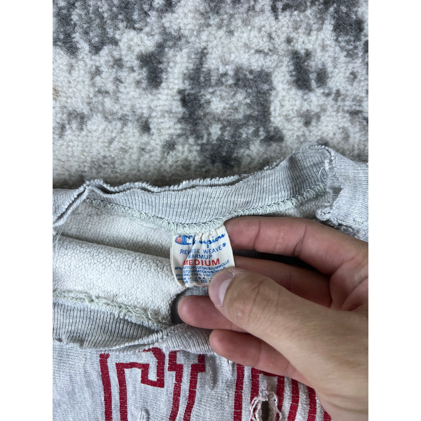 Vintage 80s Champion Spellout Sweatshirt - M