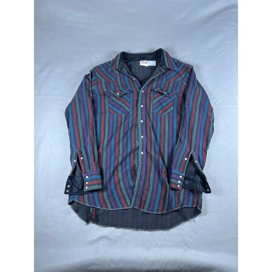 Vintage Saddle King Pearl Snap Western Shirt - XL