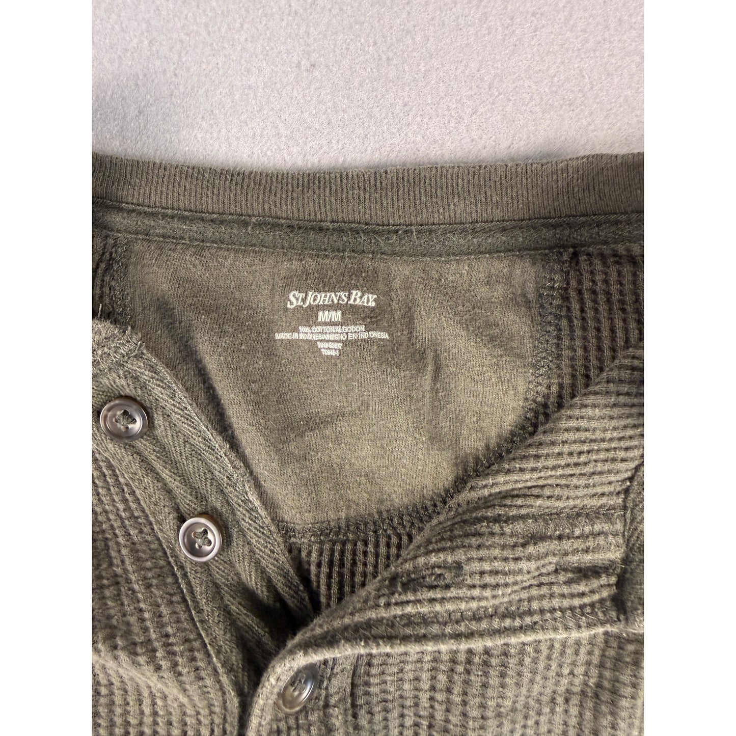St John's Bay Henley Thermal Shirt - M