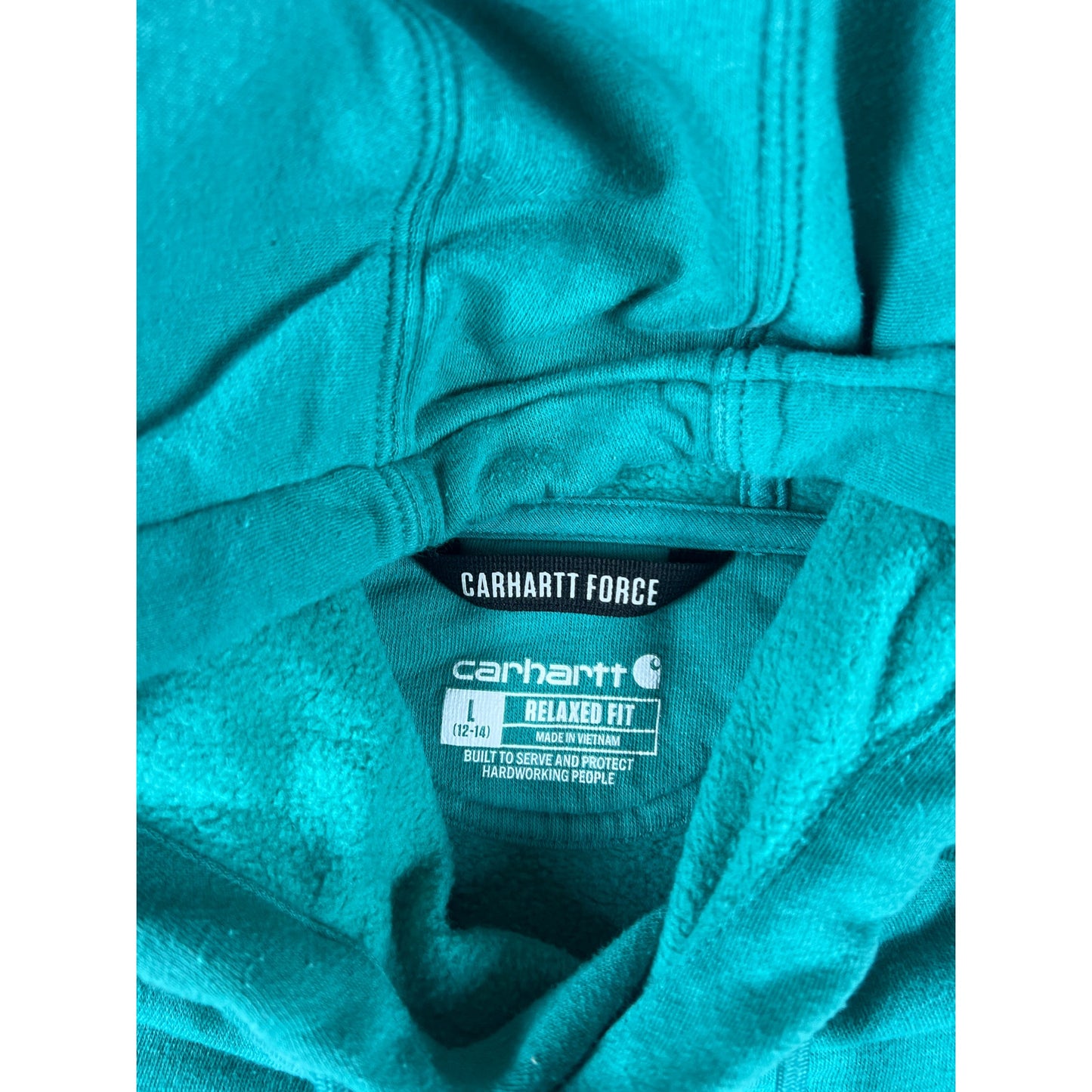 Teal Blue Carhartt Force Hoodie Womens - L