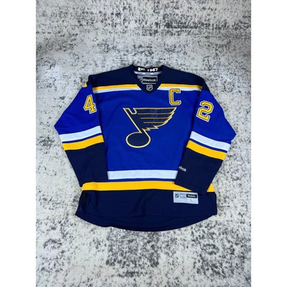 DAVID BACKES REEBOK PREMIER ST. LOUIS BLUES NHL Hockey Jersey Size L 2000's