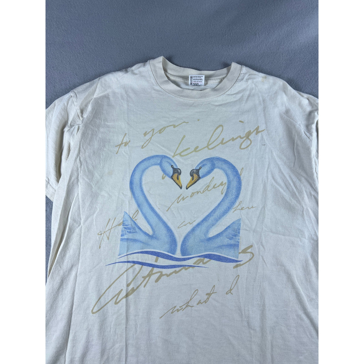 Vintage 90s Blue Swans T-Shirt - XL