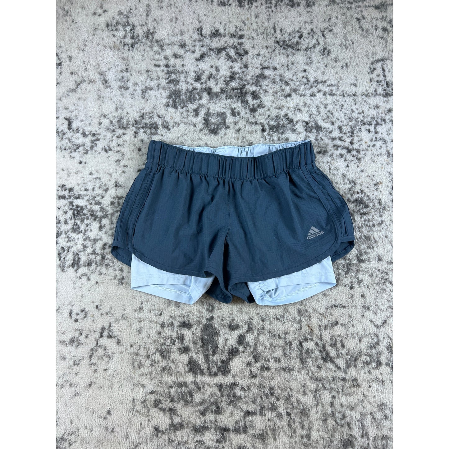 Blue Adidas Lined Running Shorts Womans - S