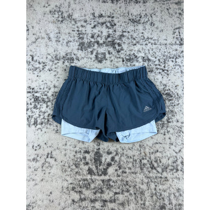Blue Adidas Lined Running Shorts Womans - S
