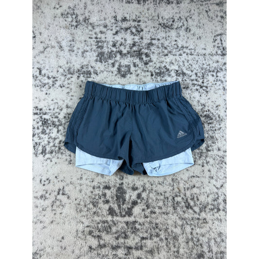 Blue Adidas Lined Running Shorts Womans - S