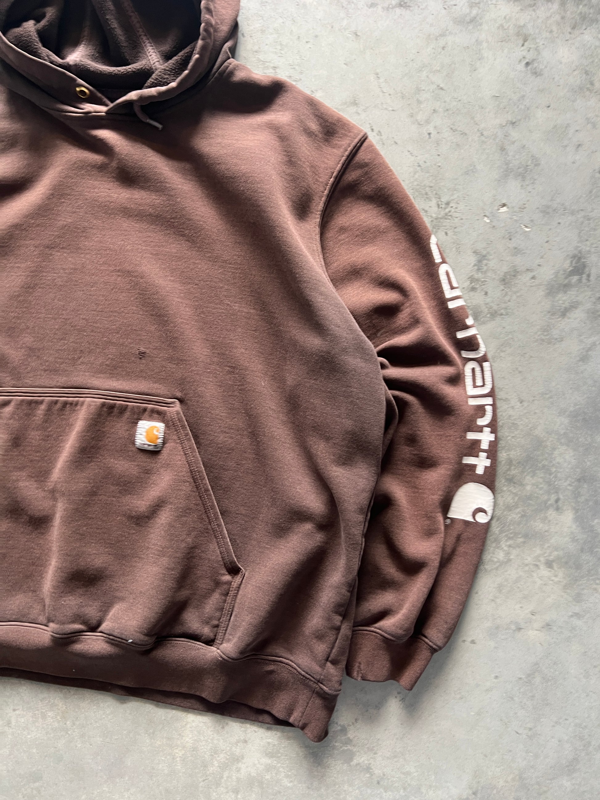 Vintage Faded Brown Carhartt Hoodie- XXL