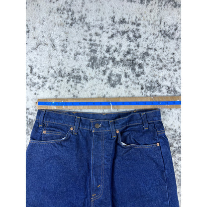 Vintage 1981 Levi's 517 Boot Cut Bell Bottom Jeans 36x34 Made USA Dark Wash Orange Tab