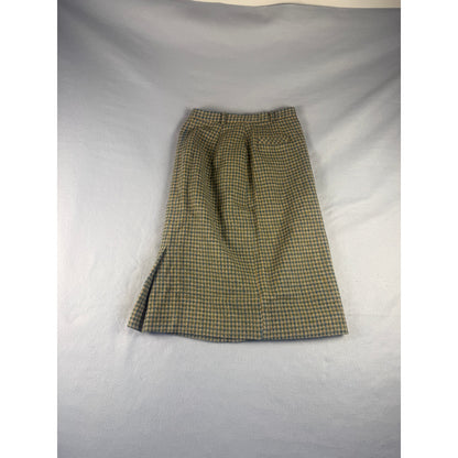 Vintage Houndstooth Tweed Skirt - S