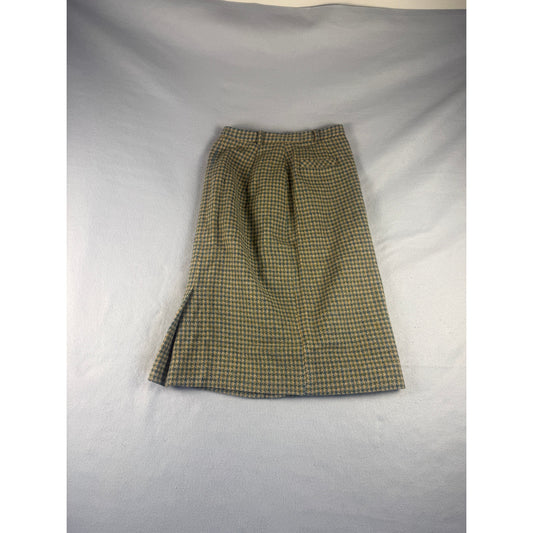 Vintage Houndstooth Tweed Skirt - S