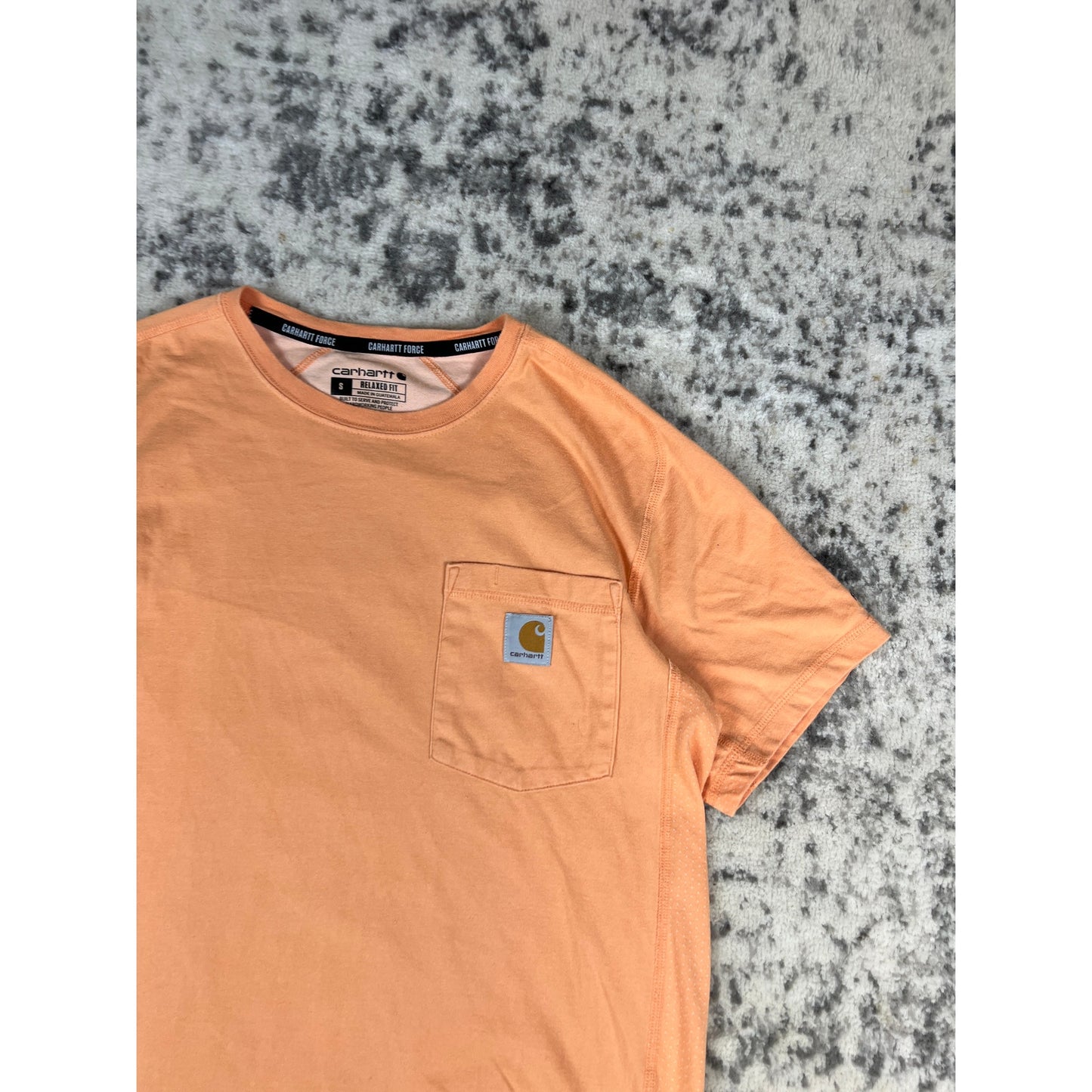 Y2k Orange Carhartt Force Relaxed Fit Shirt - S