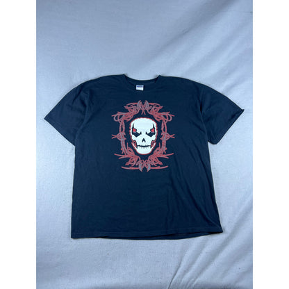 Grunge Y2K Skull Barbed Wire T-Shirt - XL