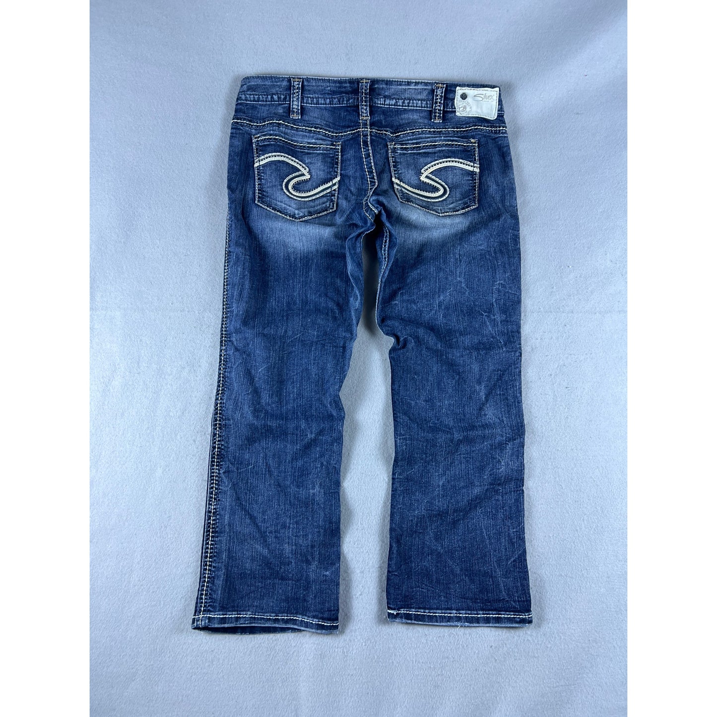 Silver Twisted Capri Jeans Womens - 32