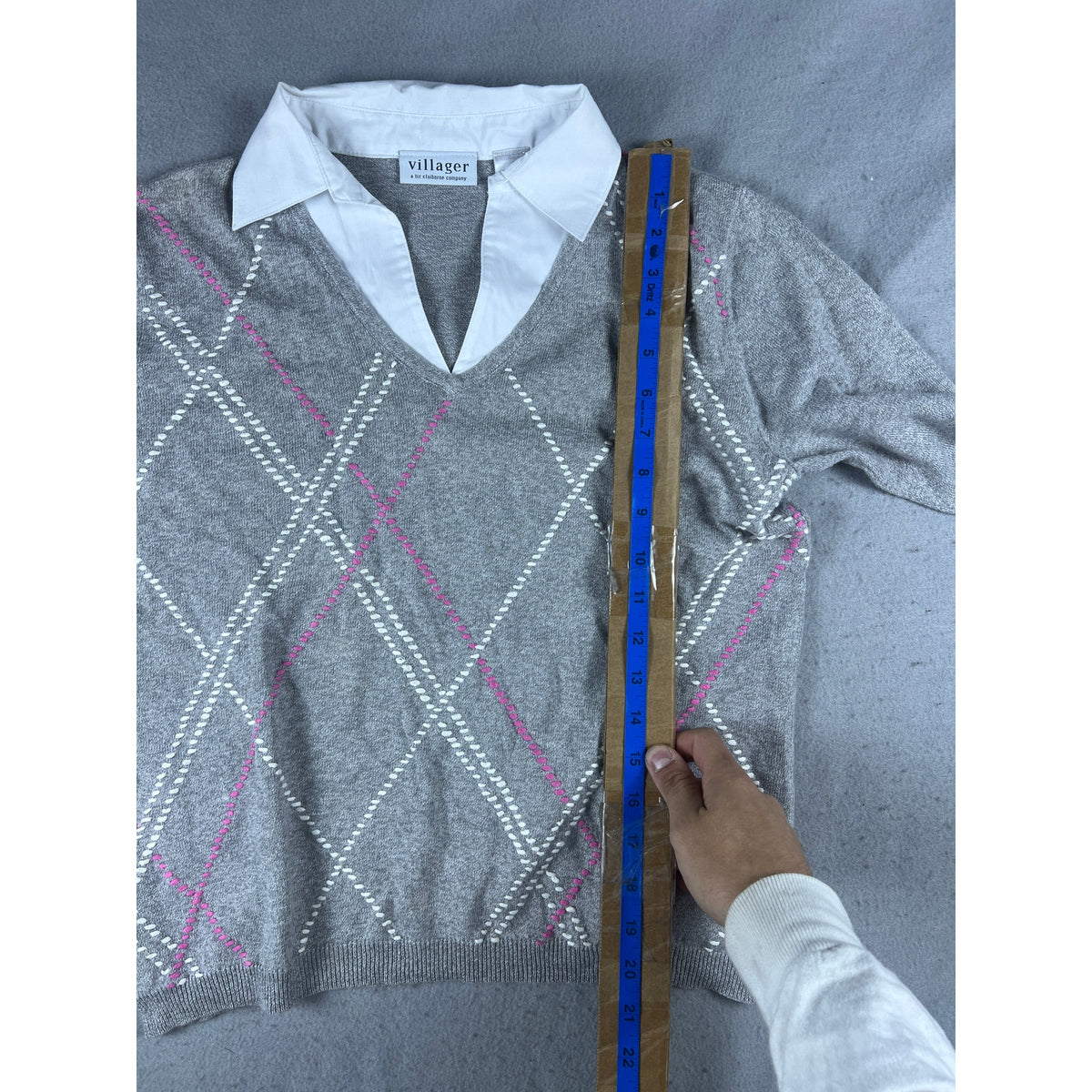 Vintage Villager Argyle Preppy Sweater Womens - M