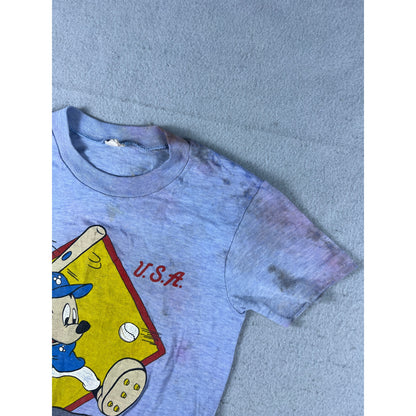 Vintage Disney Mickey Mouse USA Baseball T-Shirt Youth - 7