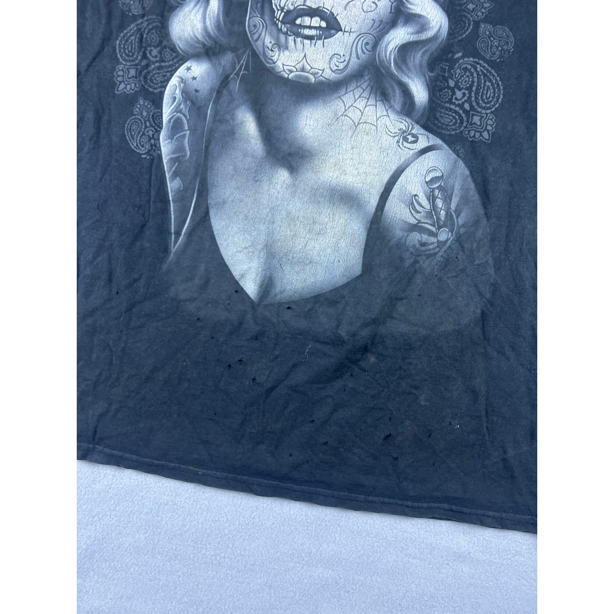 Day of the Dead Marilyn Monroe Skull T-Shirt - L