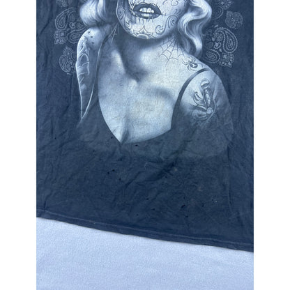 Day of the Dead Marilyn Monroe Skull T-Shirt - L