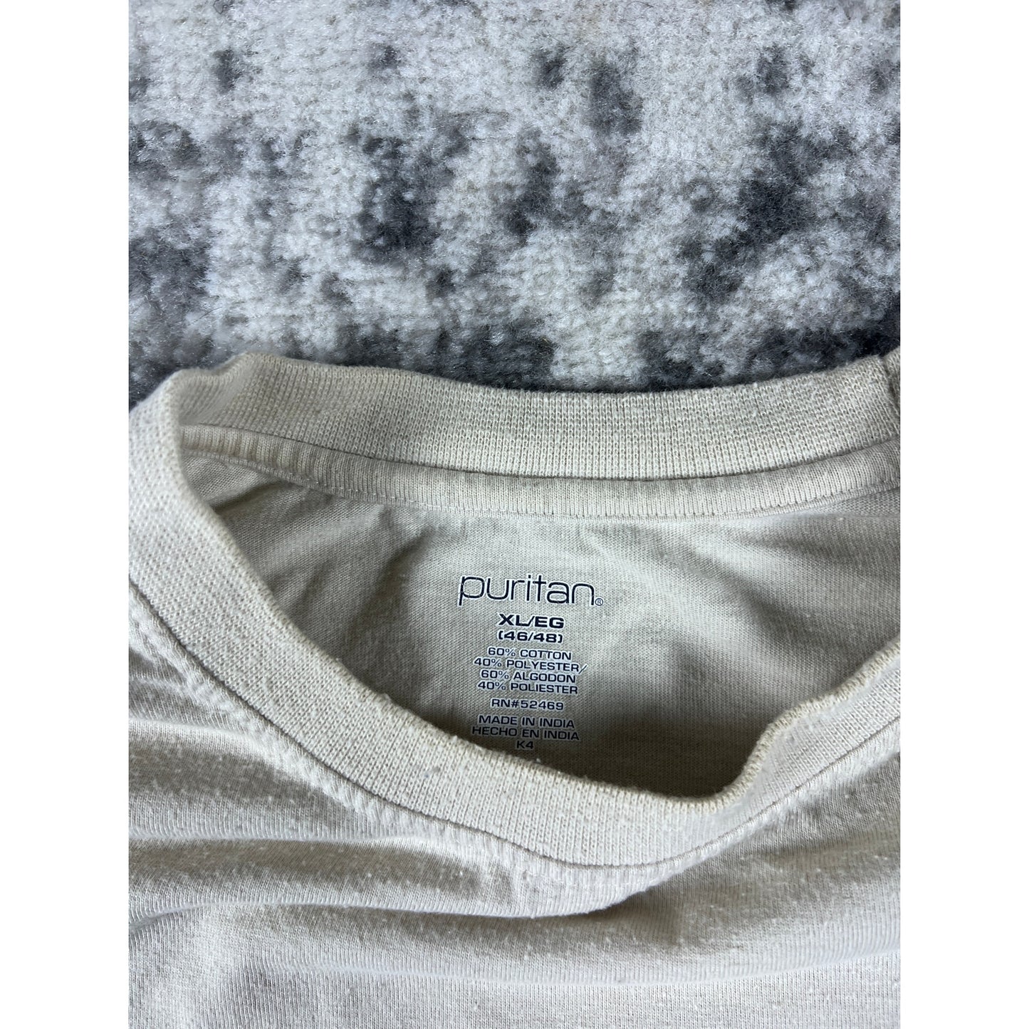 Vintage Cream Stripped T-shirt - XL