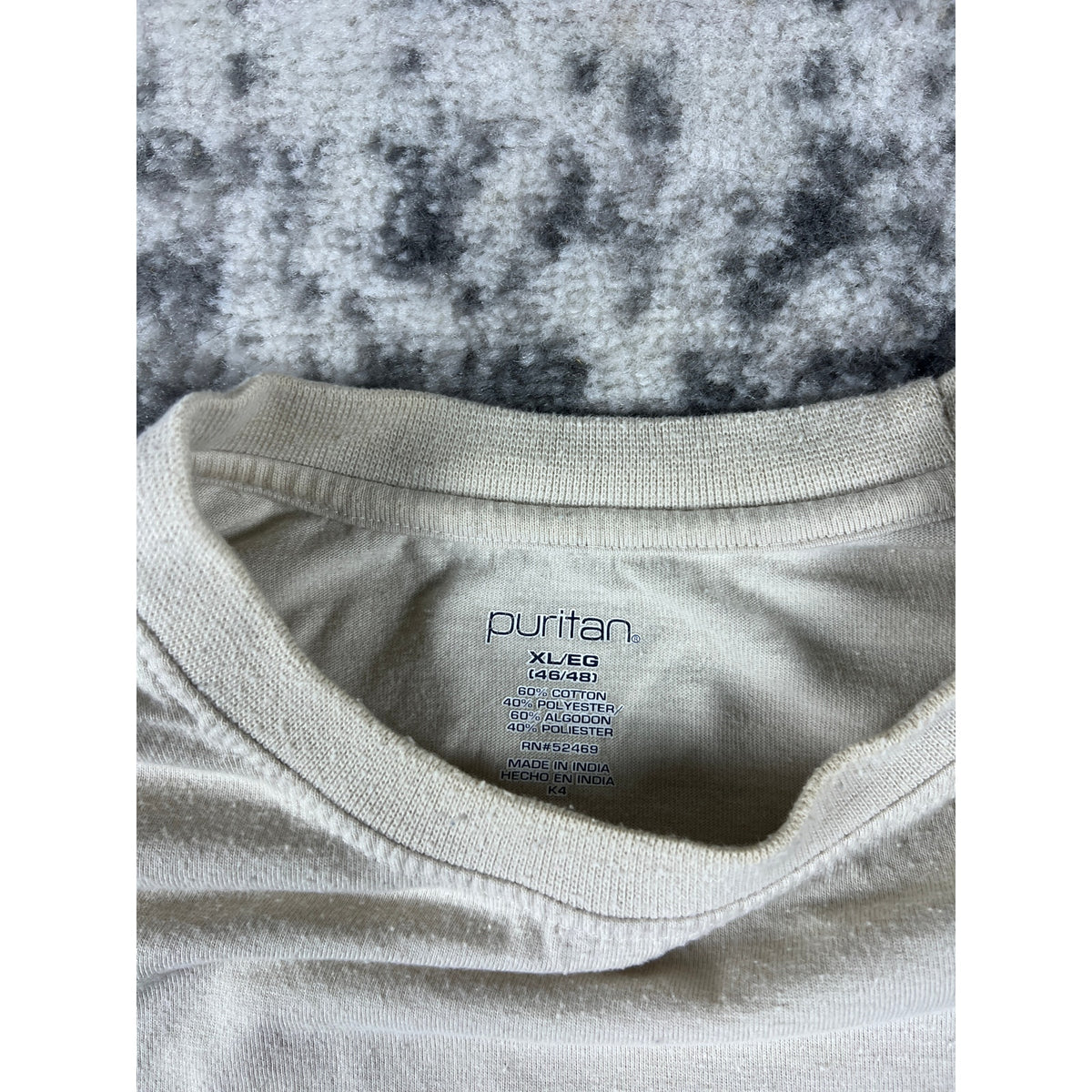 Vintage Cream Stripped T-shirt - XL