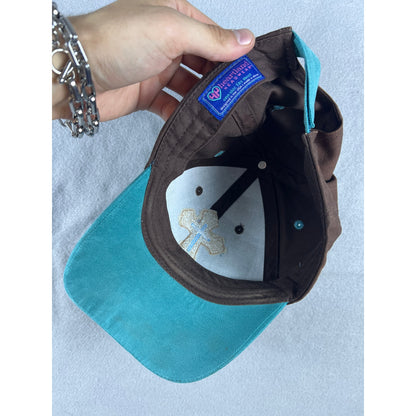 Y2k Embezzled Teal Blue Cross Hat