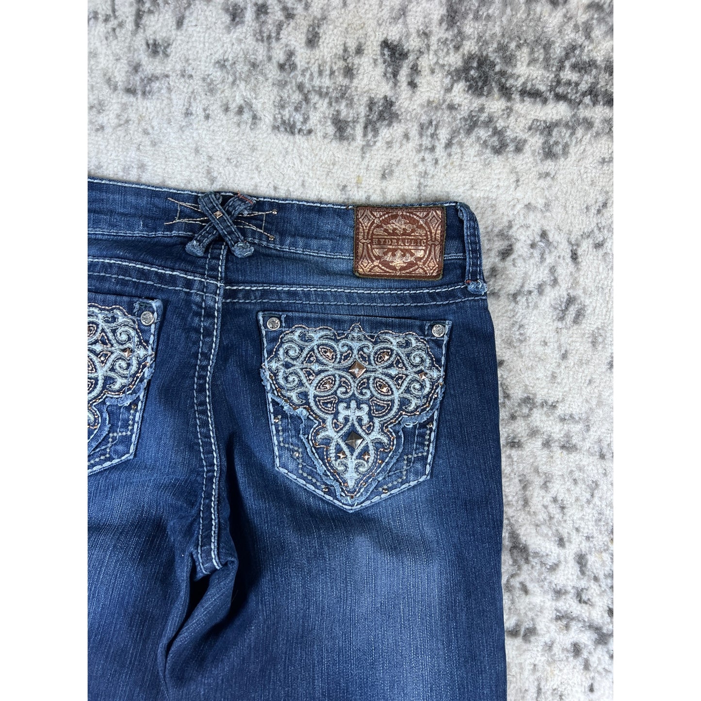 Y2k Hydraulic Bootcut Low Rise Jeans - 8