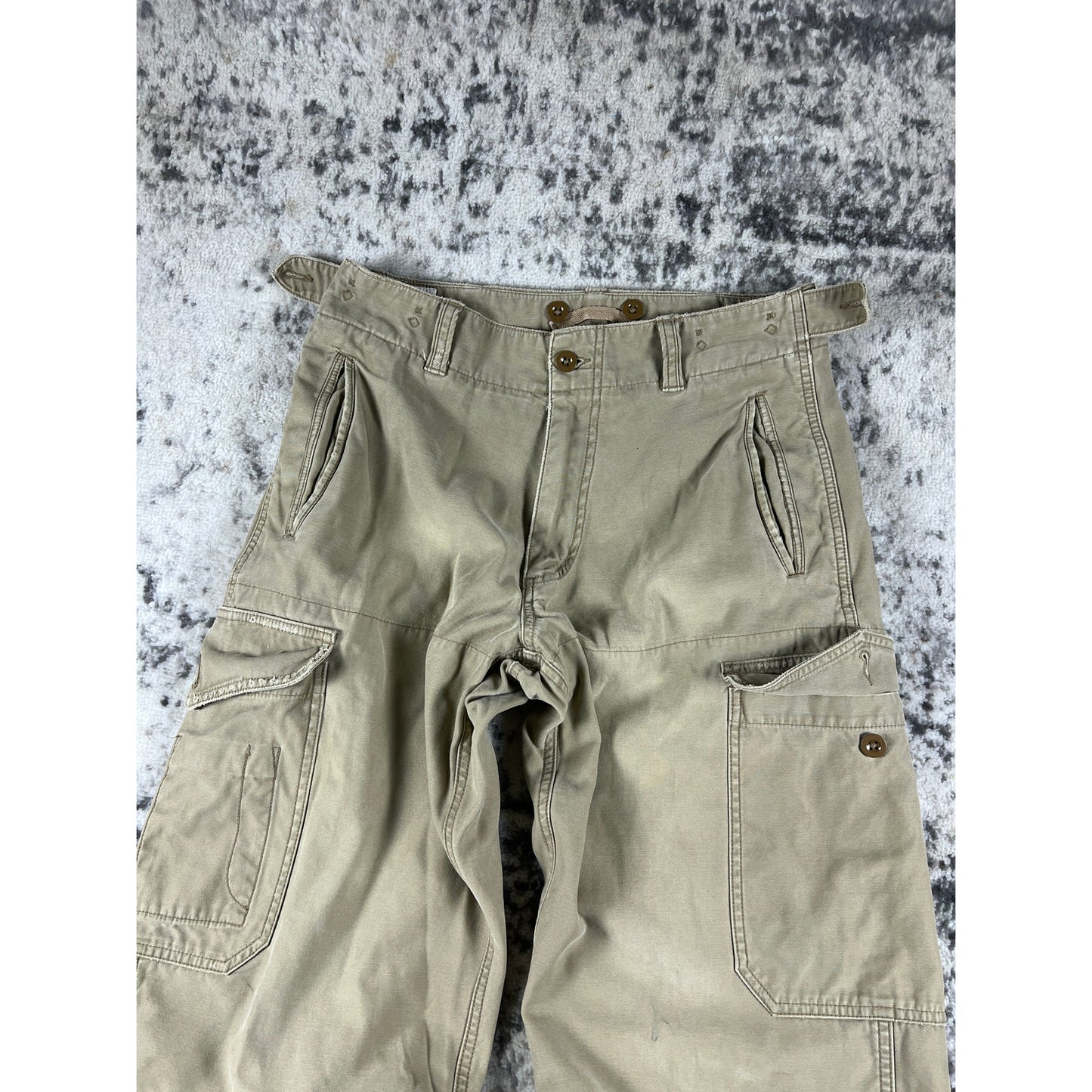 Vintage Canvas Tan American Eagle Baggy Pants - 30