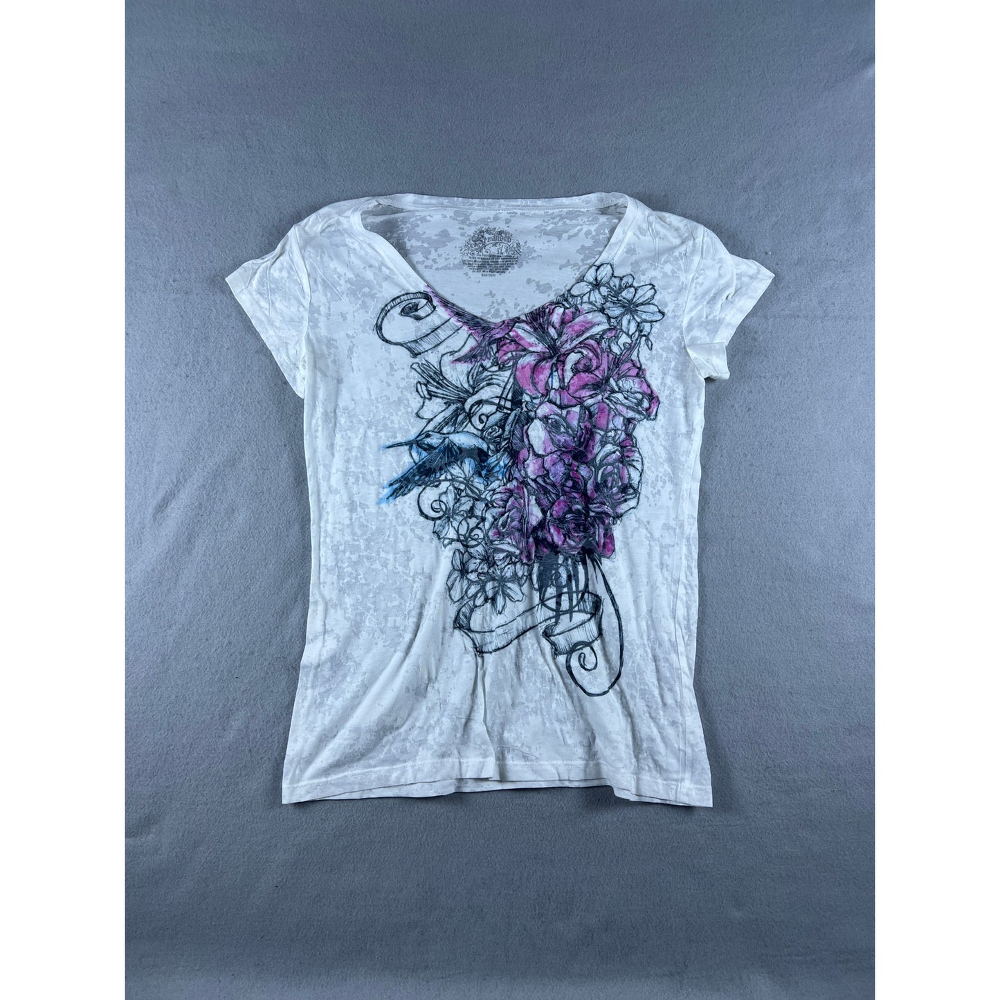 Stranded Y2K Grunge Floral Top Womens - XL