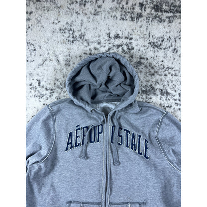 Aeropostale Grey Full Zip Hoodie - XL