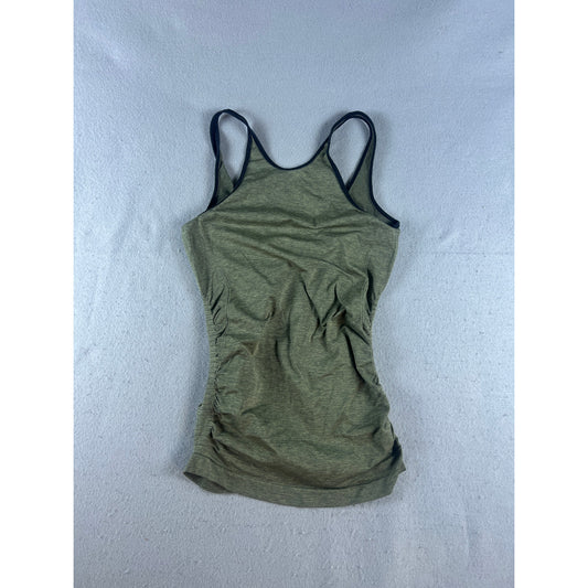 Lululemon In The Flow Tank Top Heathered Fatigue Green - XS/S