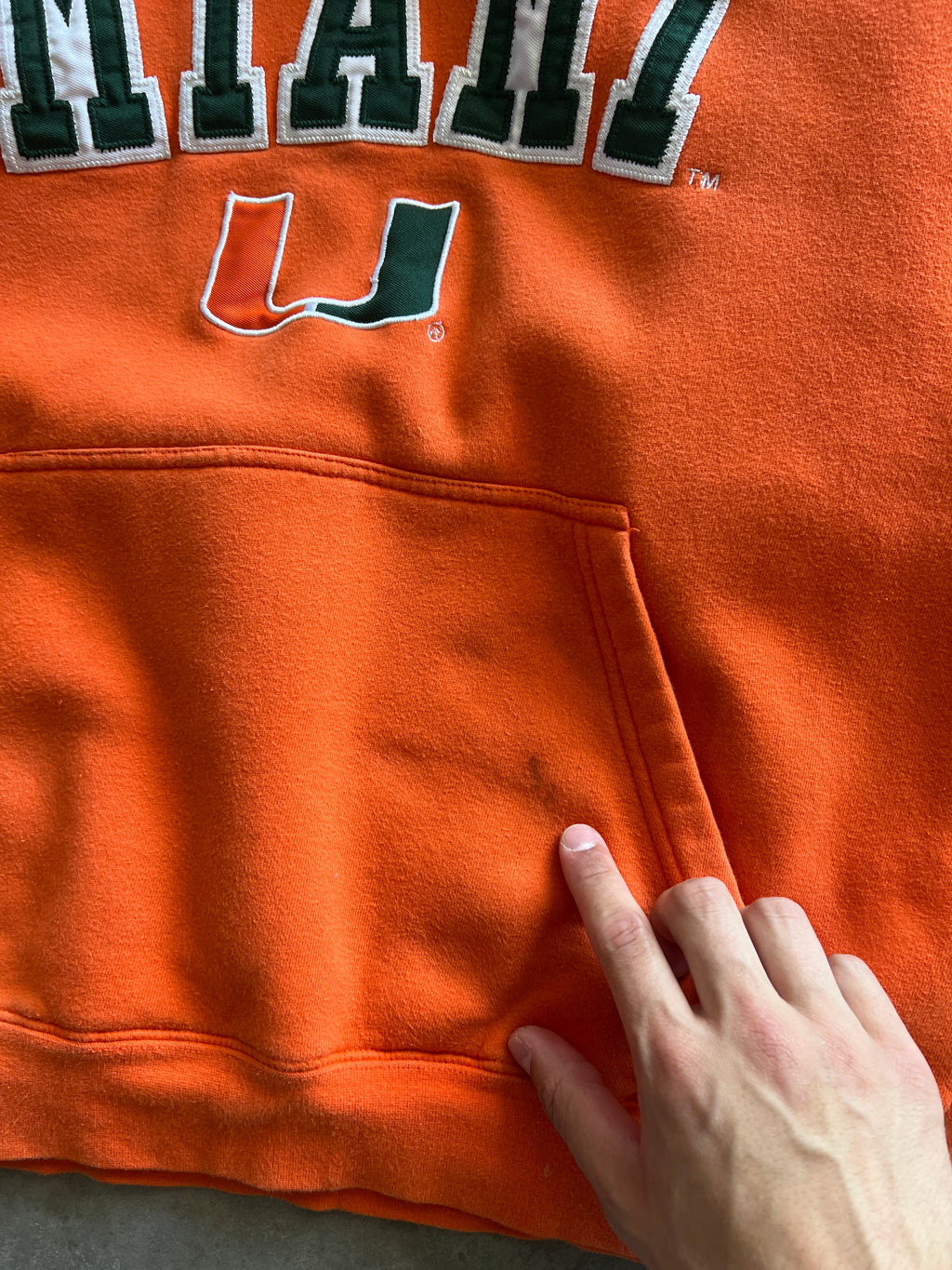 Vintage Orange Miami Hurricanes Hoodie - L