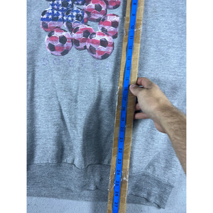 Vintage 90s USA Flag Soccer Sweatshirt - XL