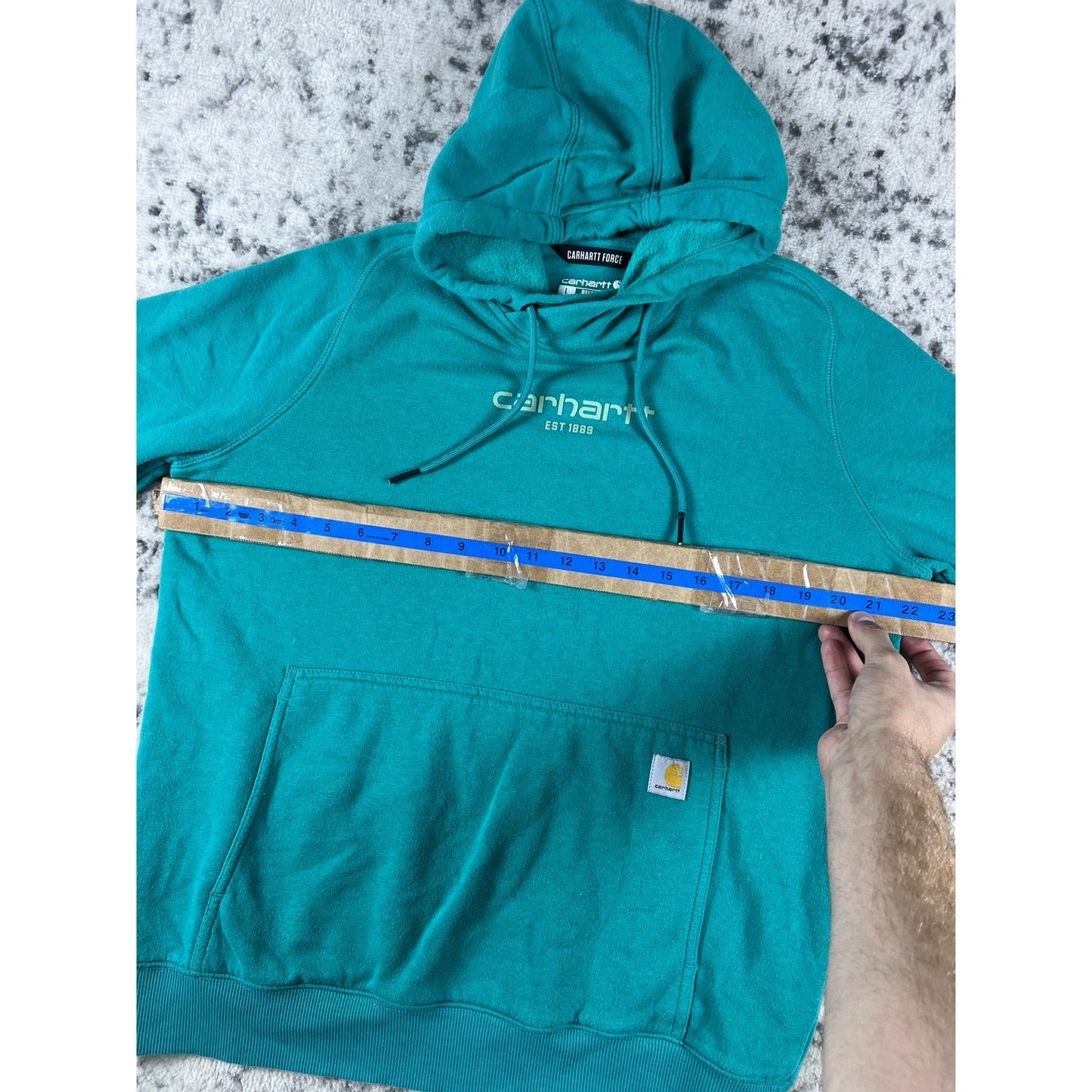 Teal Blue Carhartt Force Hoodie Womens - L